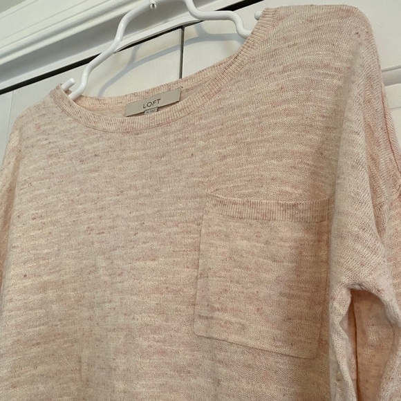 LOFT Pink Pocket Crew Sweater - M - Picture 4 of 4